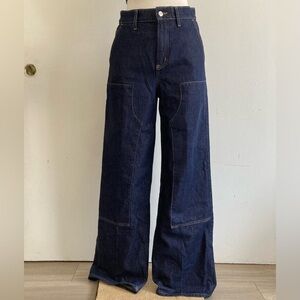 Express Dark Blue Wide-Leg Jeans Oversized, Sz 6R